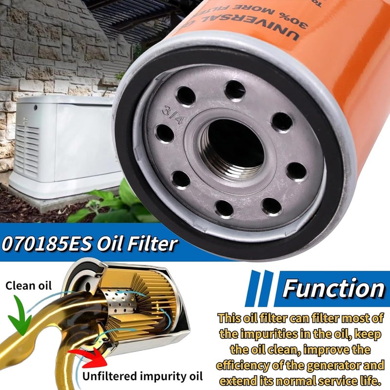 GEATaaT 070185ES Oil Filter Compatible with Generac Guardian 8-24kw Series Air-Cooled Home Standby Generators & Portable Outdoor Generators Replace# 070185E 70185 (5 Pack) - Image 5